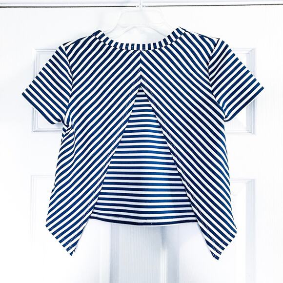 TOBI Striped Open Back Crop Top - Picture 4 of 5